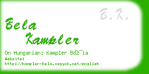 bela kampler business card